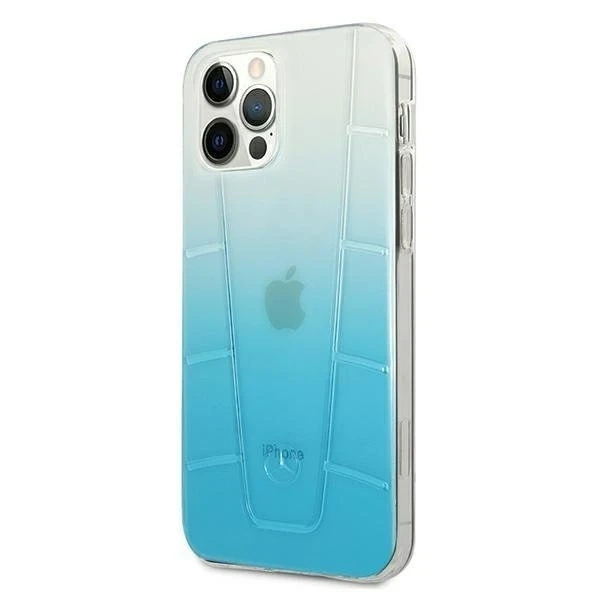Mercedes MEHCP12LCLGBL Schutzhülle für Apple iPhone 12 Pro Max 6.7" blau/blau Hardcase Transparent Line
