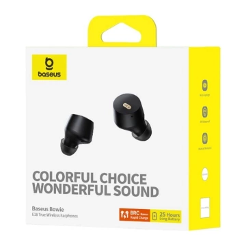 Baseus Bowie E18 Wireless TWS ENC IPX4 Earphones - Black