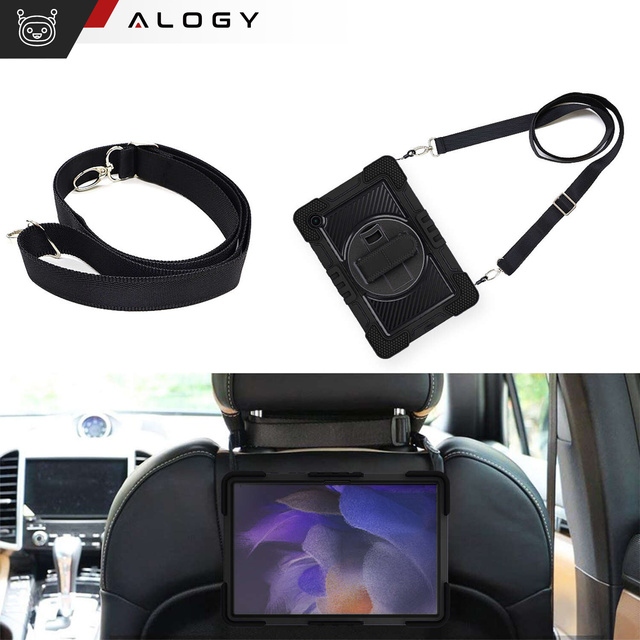 Pouzdro pro Samsung Galaxy Tab A9 Plus 2023 11" X210/X215/X216 pancéřový kryt s páskem Alogy Case černý