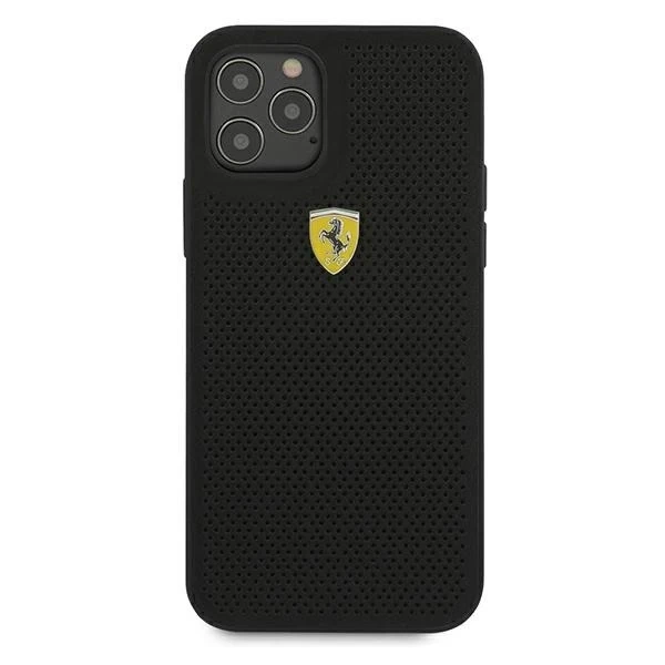 Etui na telefon Ferrari iPhone 12 Pro Max 6,7" czarny/black hardcase On Track Perforated