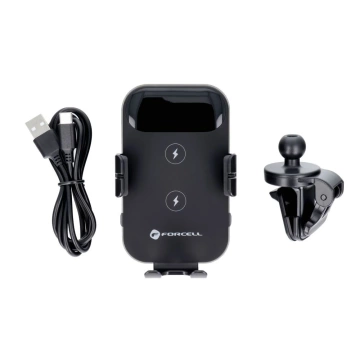 Автомобільний тримач Forcell HS4 15W Qi для решітки з автоматичним керуванням
