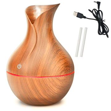 Luftbefeuchter Diffusor mit feinem Nebel RGB LED Bronze aus Holz