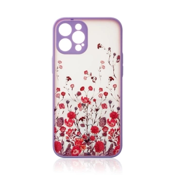 Дизайнерський чохол для iPhone 12 Pro Max квітково-фіолетовий