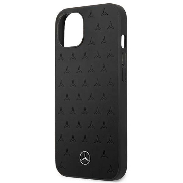 Etui Mercedes MEHCP13SPSQBK na iPhone 13 mini 5,4" pevné puzdro Kožený vzor hviezd
