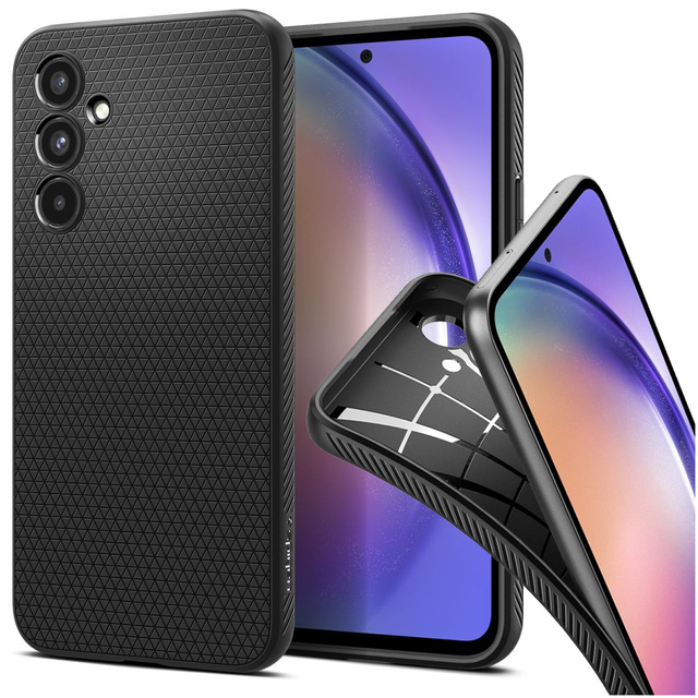 Etui na telefon Spigen Liquid Air obudowa pancerne do Samsung Galaxy A54 5G Matte Black + Szkło