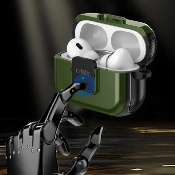 Ochranné pouzdro na sluchátka Defender Hook Magsafe pro Apple Airpods Pro 1/2 Olive Green