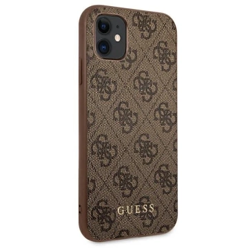 Pevné puzdro "Etui Guess GUHCN61G4GFBR na iPhone 11 6,1\" 4G kovové zlaté logo"