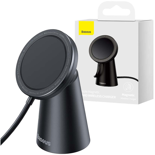 Тримач бездротового індукційного зарядного пристрою Baseus Magnetic stand for MagSafe 15W Black