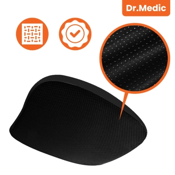 Ergonomický kancelársky vankúš DR.MEDIC ComfySeat™ s oporou kostrče pre kancelársku stoličku v aute, čierny