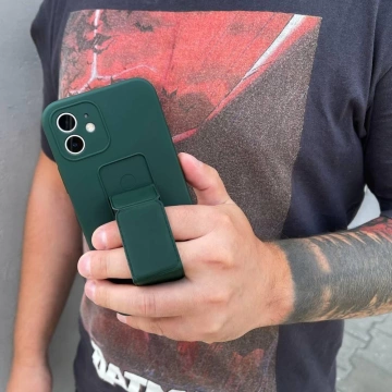 Силіконовий чохол з підставкою Wozinsky Kickstand Case для iPhone 13 mini темно-зелений