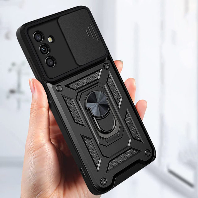 Puzdro Alogy Camshield Stand Ring s krytom na fotoaparát pre Samsung Galaxy M52