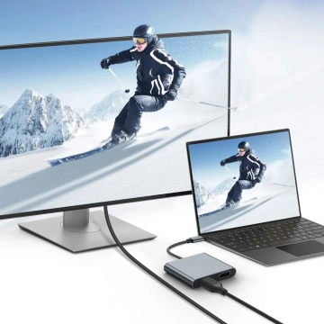 Adapter HUB USB-C 4w1 Tech-Protect HB08 2x HDMI 4K USB PD 100W