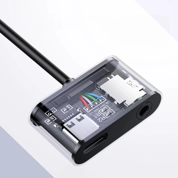 Nabíjací adaptér Ugreen CM193 USB-C na 3,5 mm Mini Jack USB-C, sivý