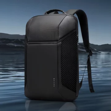 Bange Waterproof Backpack Laptop Bag 15.6" City Travel 47.5x30x15 cm for Work School Plane Men's Women's Black