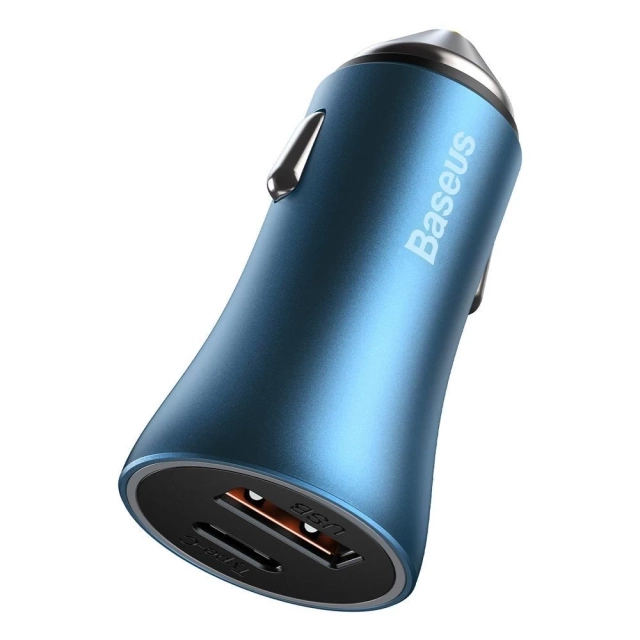 Baseus Golden Contactor Pro fast car charger USB Type C / USB 40 W Power Delivery 3.0 Quick Charge 4 SCP FCP AFC USB Type C cable - Lightning blue (TZCCJD-03)
