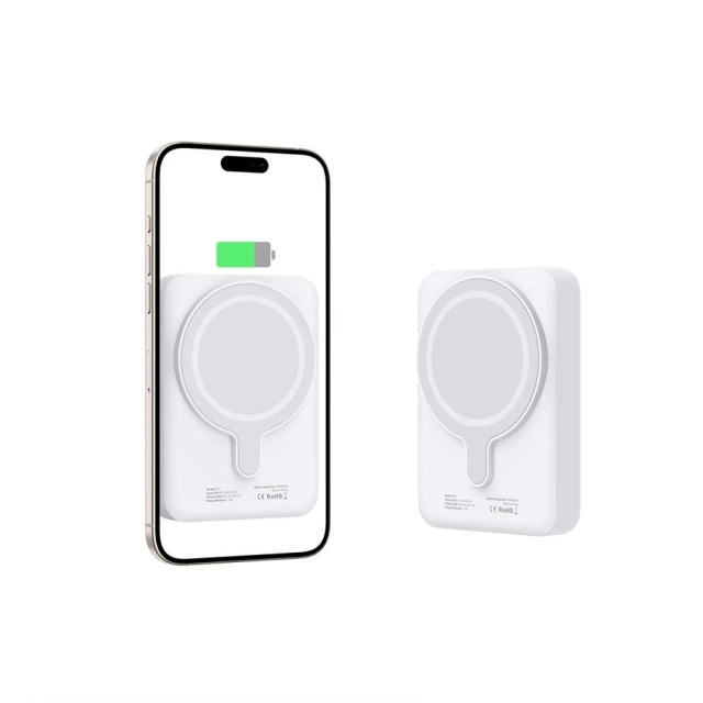 Magnetic Power Bank PB11 Lifemag Magsafe Power Bank 10000 mAh White