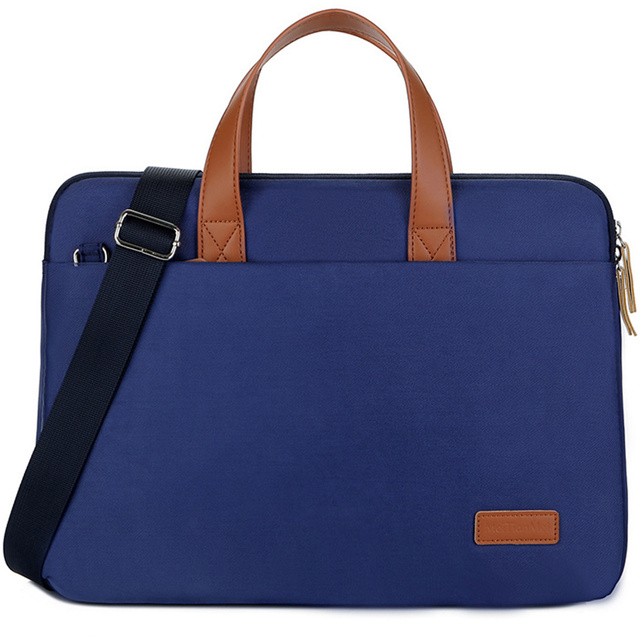 Men's and women's shoulder briefcase bag for laptop tablet 15.6 inch fabric travel cover Alogy Navy Blue