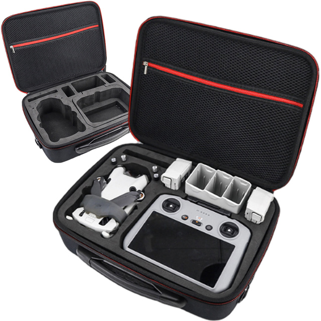 Pokrowiec walizka do drona DJI Mini 4 Pro / DJI Mini 3 Pro / Mini 3 sztywny kuferek etui twarde z paskiem Hard Case Alogy Czarny