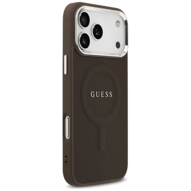 Etui Guess Classic Logo MagSafe na iPhone 17 Pro - Brązowe