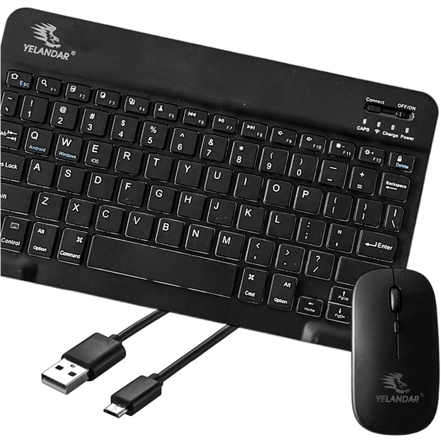 Keyboard Mouse Set Wireless Mouse for Laptop PC Bluetooth AN-030 Silent Slim Black
