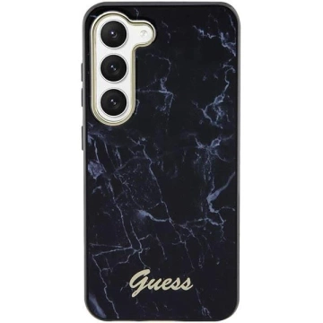 Etui Guess GUHCS23SPCUMAK do Samsung Galaxy S23 S911 čierne/čierne pevné puzdro Marble