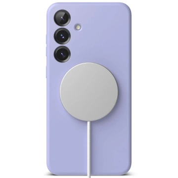 Чохол для Samsung Galaxy S25 Plus з лавандовим кільцем, силіконовий, магнітний, MagSafe