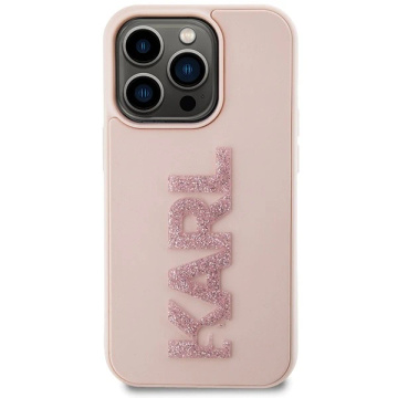 Karl Lagerfeld KLHCP15X3DMBKCP case for iPhone 15 Pro Max 6.7" pink/pink hardcase 3D Rubber Glitter Logo