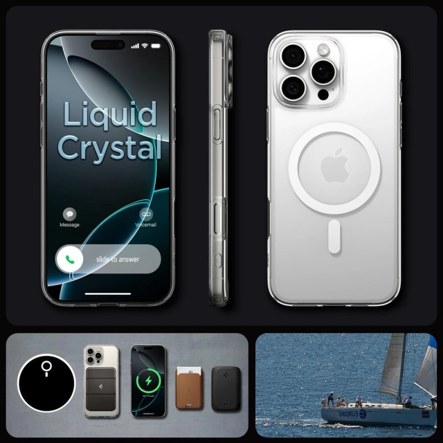 Glashülle für iPhone 16 Pro Spigen Liquid Crystal Mag Magsafe Schutzhülle für Clear Phone