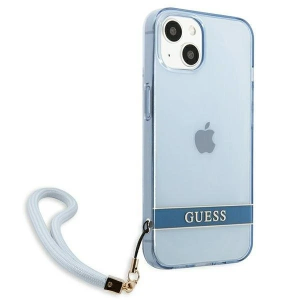 Etui Guess GUHCP13SHTSGSB do Apple iPhone 13 Mini 5,4" niebieski/modré pevné puzdro Translucent Stap