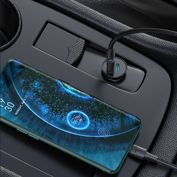 Baseus Circular Metal USB USB-C PD QC4.0 5A 30W autonabíjačka čierna