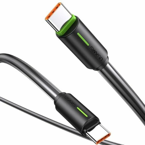 Кабель USAMS SJ734 USB-C до USB-C 1 м, 60 Вт, чорний, серія YU, міцний та швидкий