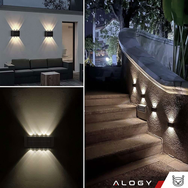 2x Solar wall lamp Alogy Solar Lamp outdoor IP65 2V facade with dusk sensor 10 LED