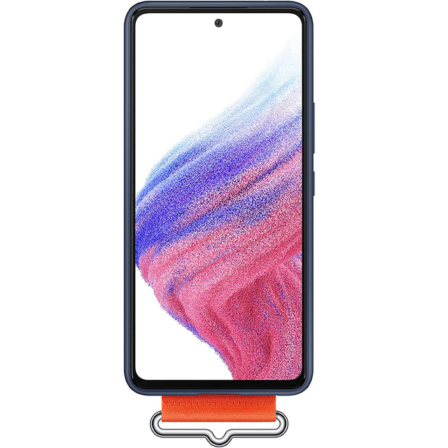 Originální pouzdro Samsung Silicone Cover Strap pro Samsung Galaxy A53 5G Navy Blue
