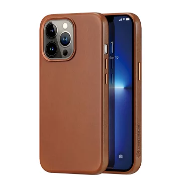 Чохол Dux Ducis Naples для iPhone 13 Pro leather cover (сумісний з MagSafe) коричневий