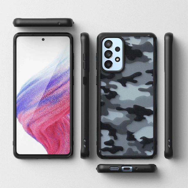 Ringke Fusion Matte TPU-Hülle mit Rahmen für Samsung Galaxy A73 schwarz