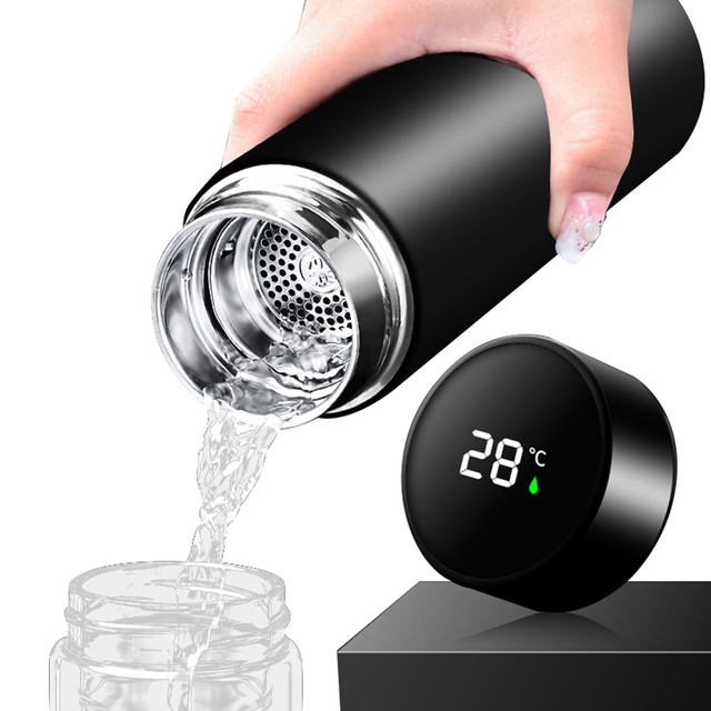 Termohrnček Smart Bottle LED fľaša 500ml Čierna