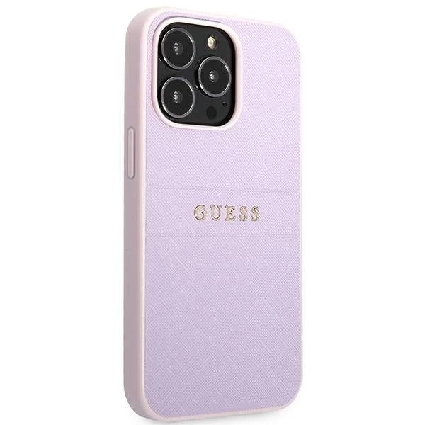 Guess GUHCP13LPSASBPU iPhone 13 Pro / 13 6,1" purpurovo/fialová Saffiano Hot Stamp