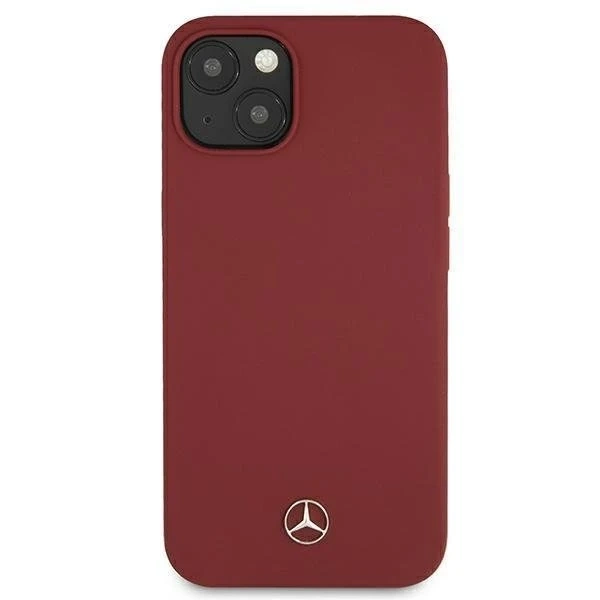 Ochranné puzdro Mercedes MEHCP13MSILRE pre Apple iPhone 13 6,1" červené/červené pevné puzdro Silicone Line