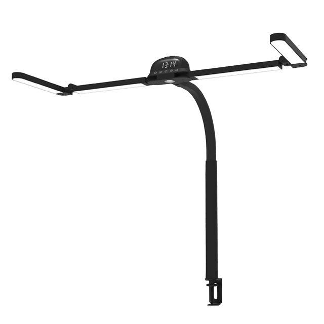 Lampa Biurkowa LED RGB do Monitora ze Składaną Konstrukcją, Regulowaną Jasnością i Pełnym Spektrum Światła, z Mocowaniem do Blatu, Ochrona Oczu, Alogy VisionBar™ – Czarna