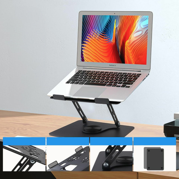 Laptop Table Stand 17.3" Adjustable 360 ​​Cooling Foldable Aluminum 25x21.7cm Alogy Graphite
