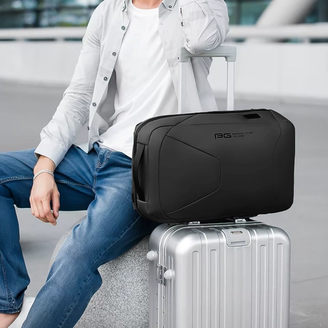 Bange Anti-theft Waterproof Backpack for 15.6" Laptop, City Travel, 46x30x15 cm for Work, Airplane, Men's, Women's, with USB Port and Combination Lock, Black