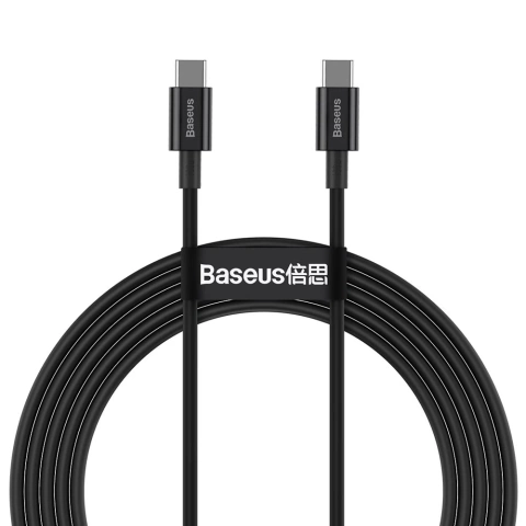 Baseus Superior kábel USB Type C - USB Type C kábel rýchle nabíjanie Rýchle nabíjanie / Power Delivery / FCP 100W 5A 20V 2m čierny (CATYS-C01)