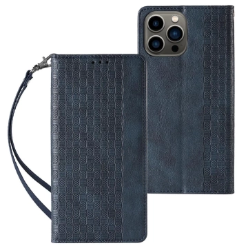 Magnet Strap Case Case pro iPhone 13 Pro Pouch Wallet Mini Lanyard Pendant Blue