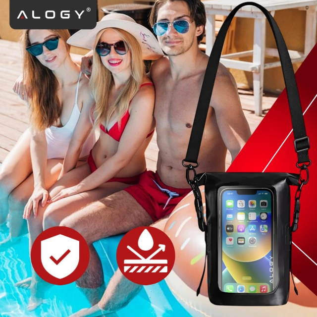 Pouch Vodotěsné pouzdro na telefon Velká taška Pouzdro Vodotěsné Alogy Vodotěsné černé