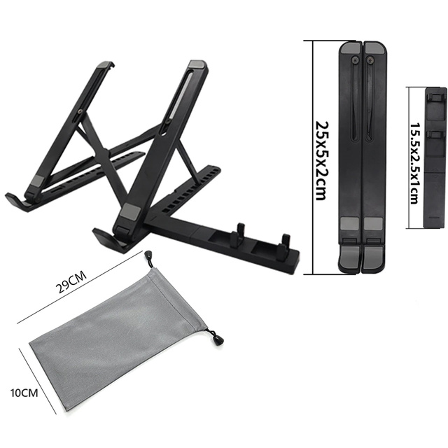 Alogy portable laptop table desk stand phone stand adjustable Black