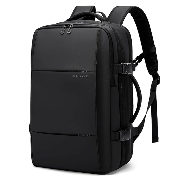 Bange wasserdichter Rucksack für 15,6-Zoll-Laptop, Stadtreisender, 45 x 30 x 16 cm, für Arbeit, Flugzeug, Herren, Damen, mit USB-Anschluss Schwarz