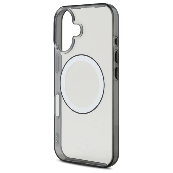 Etui Mercedes für iPhone 16 6,1" MagSafe Transparent Hardcase Gedrucktes Logo