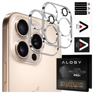 2x sklo objektivu fotoaparátu pro Apple iPhone 16 Pro / 16 Pro Max Alogy Lens Protector Pro Transparent