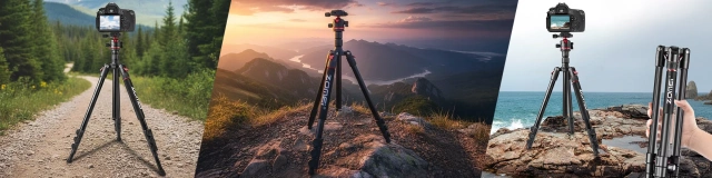 Statyw Profesjonalny 2w1 – Tripod i Monopod do Aparatu i Kamery, Składany z Regulowaną Wysokością i Głowicą Kulową 360°, Stabilny i Lekki, ProStand™ – Czarny