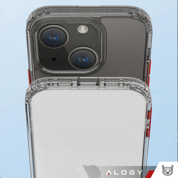 Alogy Protective Case Protective Cover for Apple iPhone 14 Black and Clear Glass